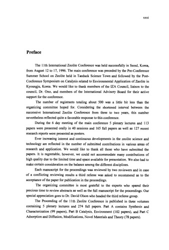 Progress in Zeolite and Microporous Materials, Preceedings of the 11th International Zeolite Conference