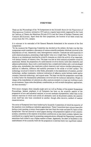 Preparation of Catalysts VII, Proceedings ofthe 7th International Symposium on Scientific Bases for the Preparation of Heterogeneous Catalysts