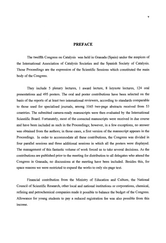 12th International Congress on Catalysis, Proceedings of the 12th ICC