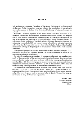 Impact of Zeolites and other Porous Materials on the new Technologies at the Beginning of the New Millennium, Proceedings of the 2 International FEZA (Federation of the European Zeolite Associations) Conference