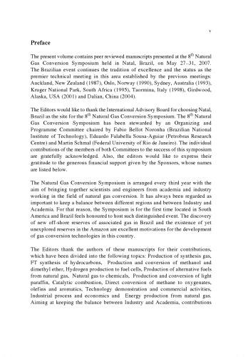 Natural Gas Conversion VIII, Proceedings of the 8th Natural Gas Conversion Symposium