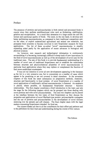 Novel Macromolecules in Food Systems