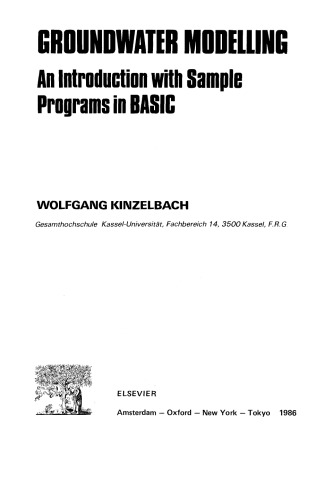 Groundwater Modelling: An Introduction with Sample Programs in BASIC