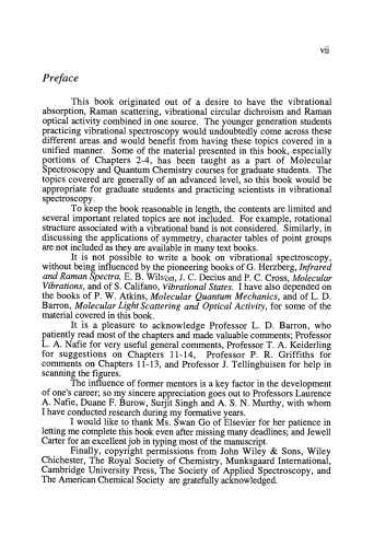 Vibrational Spectra:Principles and Applications with emphasis on optical activity