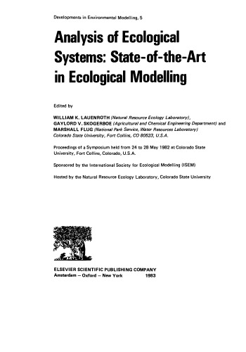Analysis of Ecological Systems: State-of-the-Art in Ecological Modelling