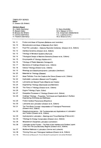 Lubricated Wear: Science and Technology