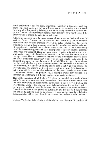 Experimental Methods in Tribology
