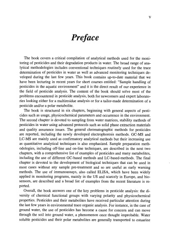 Trace Determinants of Pesticides and their Degradation Products in Water