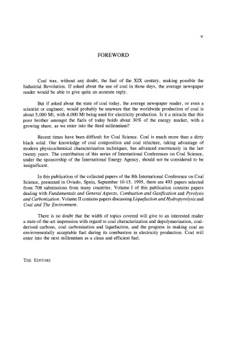 Coal Science, Proceedings of the Eighth International Conference on Coal Science