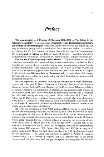chromatography a century of discovery 1900–2000the bridge to the sciences/technology