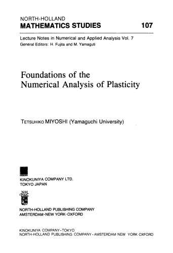Foundations of the Numerical Analysis of Plasticity