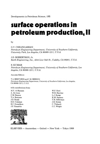 Surface Operations in Petroleum Production, II