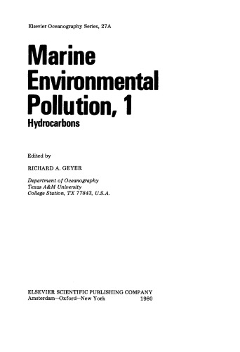 Marine Environmental Pollution, 1Hydrocarbons