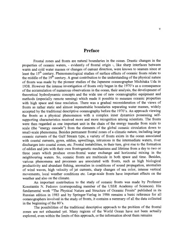 Physical Oceanography of Frontal Zones in the Subarctic Seas