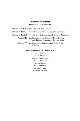 Properties of Gases, Liquids, and Solutions: Physical Acoustics