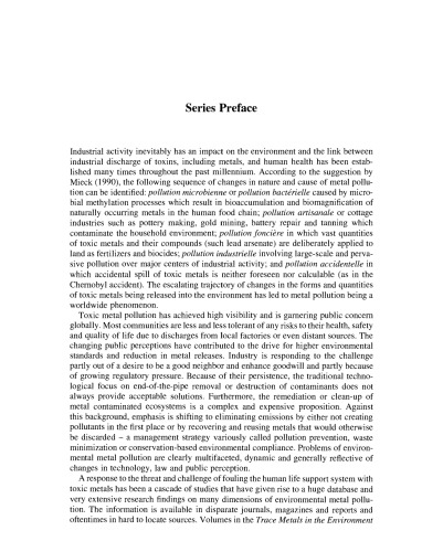 Trace Elements — Their Distribution and Effects in the Environment