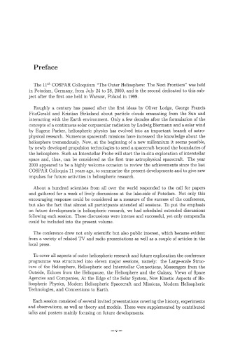 The Outer Heliosphere: The Next Frontiers, Proceedings of the COSPAR Colloquium