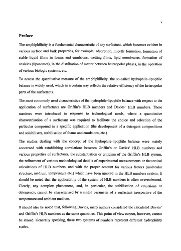 Hydrophile-Lipophile Balance of Surfactants and Solid Particles: Physicochemical Aspects and Applications