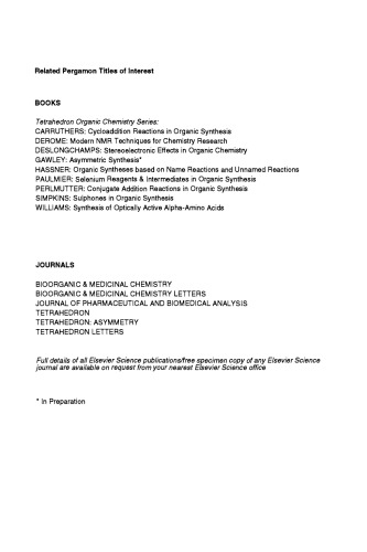 Enzymes in Synthetic Organic Chemistry
