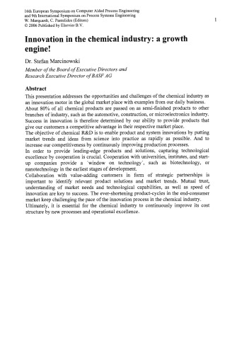 16th European Symposium on Computer Aided Process Engineering and 9th International Symposium on Process Systems Engineering