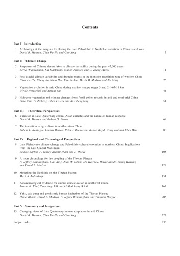 Late Quaternary Climate Change and Human Adaptation in Arid China