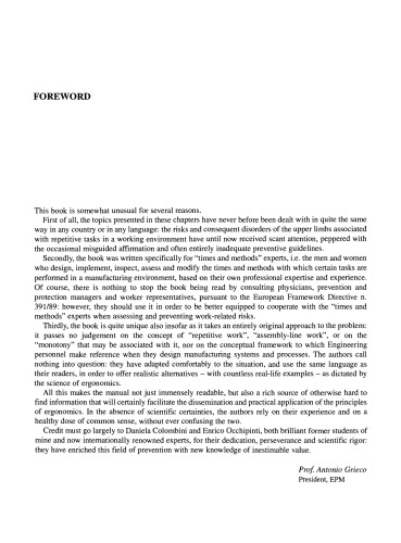 Risk Assessment and Management of Repetitive Movements and Exertions of Upper Limbs: Job Analysis, Ocra Risk Indices, Prevention Strategies and Design Principles