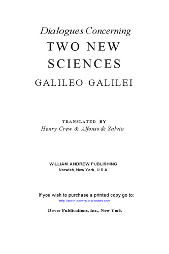 Dialogues Concerning Two New Sciences