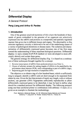 Differential Display Methods and Protocols
