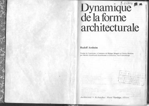 Dynamique de la forme architecturale