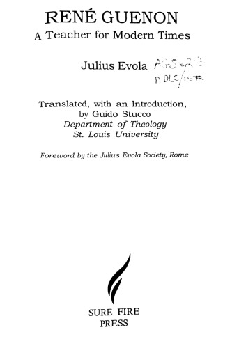 René Guénon: A Teacher for Modern Times