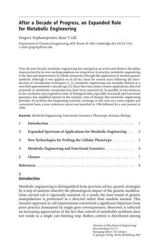Metabolic Engineering