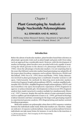 Plant Genotyping The DNA Fingerprinting of Plants