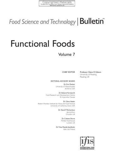 Food Science and Technology Bulletin: Functional Foods volume 7