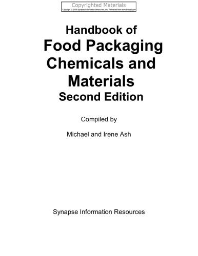 Handbook of Food Packaging Chemicals and Materials, Second Edition