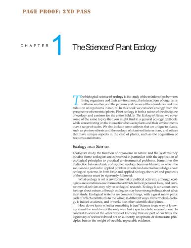 The Ecology of Plants
