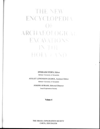 New Encyclopedia of Archaeological Excavations in the Holy Land 4