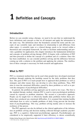 Problem Solving Therapy in the Clinical Practice