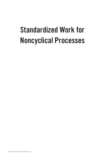 Standardized Work for Noncyclical Processes