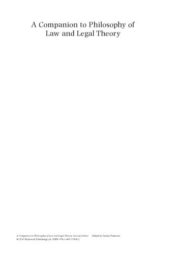 A Companion to Philosophy of Law and Legal Theory