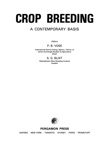 Crop Breeding: a Contemporary Basis