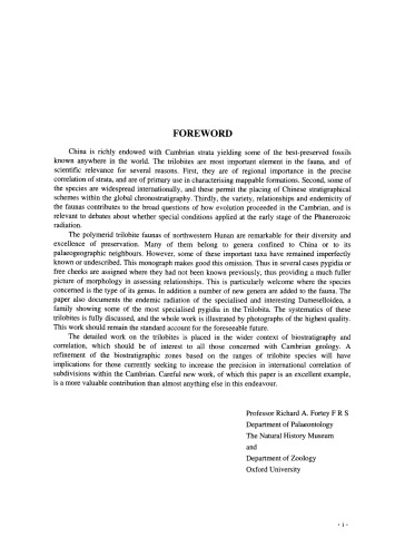 Polymerid Trilobites from the Cambrian of Northwestern Hunan, China