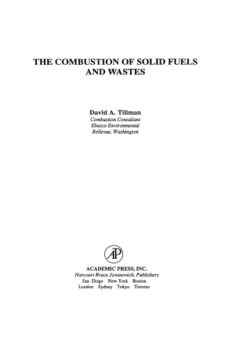 The Combustion of Solid Fuels and Wastes