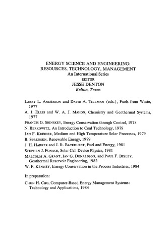 Energy Conservation in the Process Industries