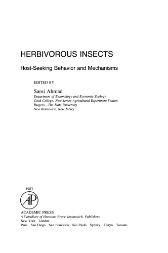 Herbivorous Insects. Host-seeking Behavior and mechanisms