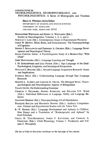 Neural Models of Language Processes