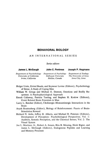 Development of Perception: Psychobiological Perspectives. Audition, Somatic Perception, and the Chemical Senses