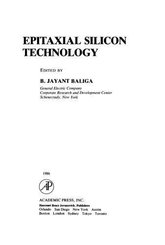 Epitaxial Silicon Technology