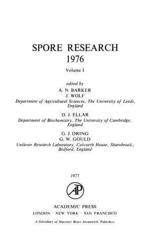 Spore Research 1976. Volume 1
