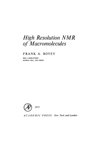 High Resolution NMR of Macromolecules