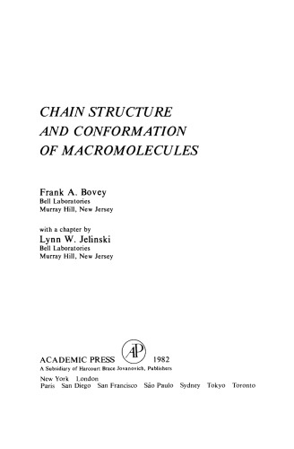 Chain Structure and Conformation of Macromolecules